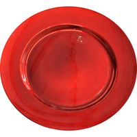 Ronde rode glimmende onderzet bord/kaarsonderzetter 33 cm   -