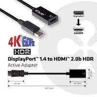 Club 3D DisplayPort 1.4 to HDMI 2.0b HDR Active Adapter adapter CAC-1080 - thumbnail