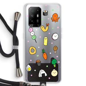 Happy bento friends: Oppo A94 5G Transparant Hoesje met koord