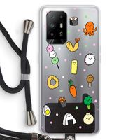 Happy bento friends: Oppo A94 5G Transparant Hoesje met koord