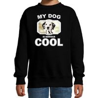 Dalmatier honden trui / sweater my dog is serious cool zwart voor kinderen - thumbnail