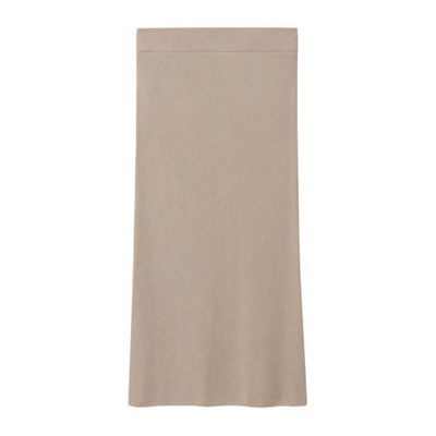 Mango ribgebreide rok beige Mango ribgebreide rok beige