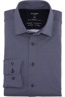 OLYMP Luxor 24/Seven Dynamic Flex Modern Fit Jersey shirt blauw/bruin, Motief