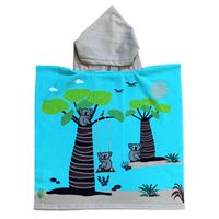 Bad cape/poncho - kinderen - koala print - 60 x 120 cm - microvezel One size  -