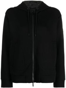 Emporio Armani hoodie en coton mélangé à fermeture zippée - Noir