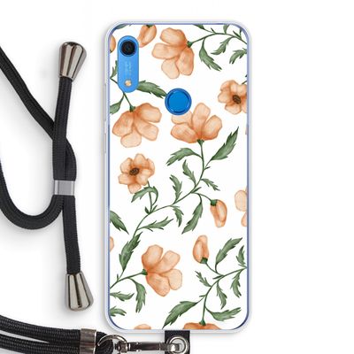 Peachy flowers: Huawei Y6s Transparant Hoesje met koord
