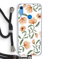 Peachy flowers: Huawei Y6s Transparant Hoesje met koord