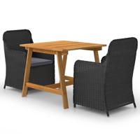 3-delige Tuinset zwart