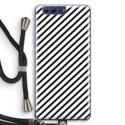 Strepen zwart-wit: Honor 9 Transparant Hoesje met koord