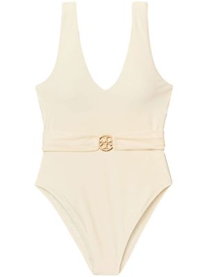 Tory Burch maillot de bain Miller à col plongeant - Blanc