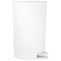 Prullenbak/pedaalemmer - kunststof - wit - 3 liter - 15 x 27 cm - Badkamer/toilet