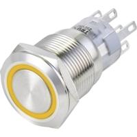 TRU COMPONENTS TC-13471352 Vandalismebestendige drukschakelaar 250 V/AC 3 A 2x aan/(aan) Moment Oranje IP65 1 stuk(s)