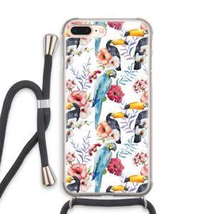 Bloemen tukan: iPhone 7 PLUS Transparant Hoesje met koord