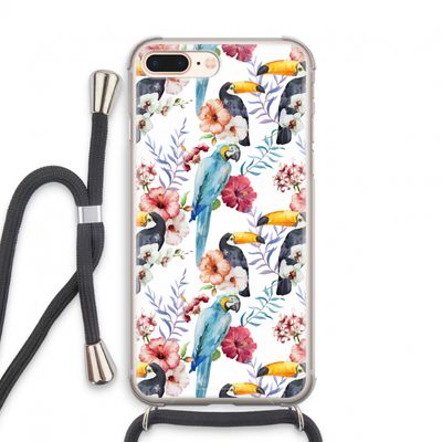 Bloemen tukan: iPhone 7 PLUS Transparant Hoesje met koord
