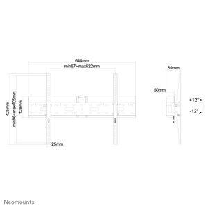 Neomounts Flatscreen wandsteun en mediabox houder LFD-W2640MP bevestiging