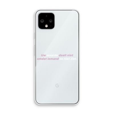 uw waarde daalt niet: Pixel 4 Transparant Hoesje
