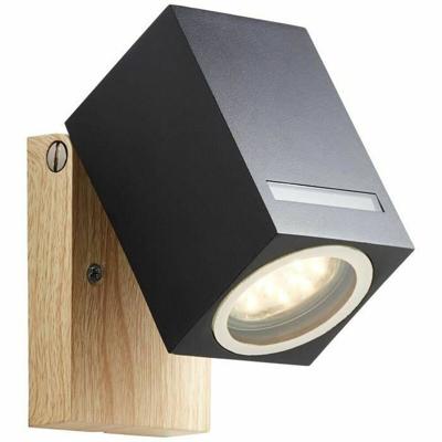Wandlamp Brilliant Galeni Zwart Natuurlijk Metaal Kristal 20 W GU10