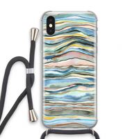 Watercolor Agate: iPhone XS Transparant Hoesje met koord