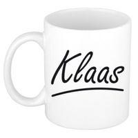 Naam cadeau mok / beker Klaas met sierlijke letters 300 ml