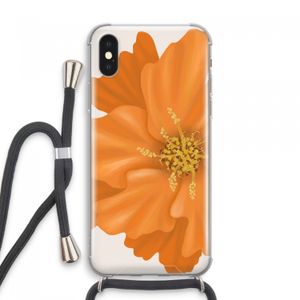 Orange Ellila flower: iPhone XS Max Transparant Hoesje met koord