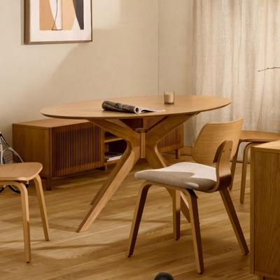 Kave Home Ovale Eettafel 'Naanim' Eiken en rubberhout, 180 x 110cm