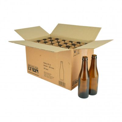 Bierfles Vichy 33 cl, bruin, 26 mm, doos 24 st.