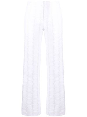 Cecilie Bahnsen pantalon évasé à effet usé - Blanc