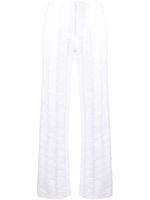 Cecilie Bahnsen pantalon évasé à effet usé - Blanc