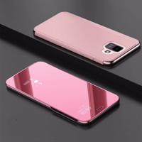 Galvaniseren spiegel horizontale Flip lederen case voor Xiaomi Pocophone F1 met houder (Rose goud)