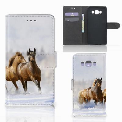 Samsung Galaxy J7 2016 | Telefoonhoesje | Met pasjeshouder | Paarden