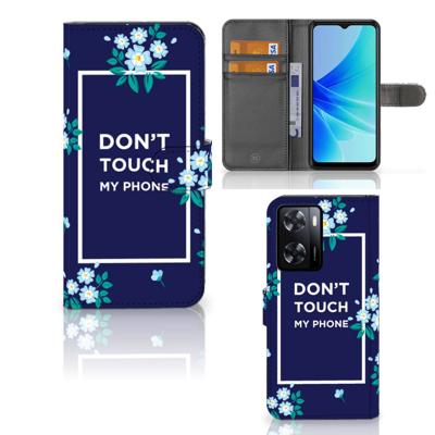 PPO A57 | A57s | A77 4G Portemonnee Hoesje Flowers Blue DTMP PPO A57 | A57s | A77 4G Portemonnee Hoesje Flowers Blue DTMP