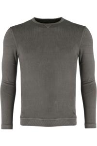 Marvelis Casual Modern Fit Longsleeve grafiet, Gestructureerd