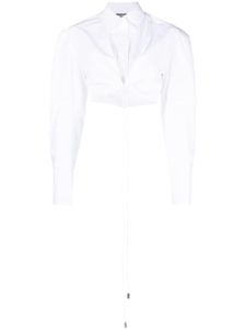 Jacquemus chemise La Chemise Plidao à coupe crop - Blanc