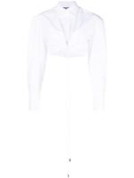 Jacquemus chemise La Chemise Plidao à coupe crop - Blanc - thumbnail