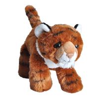 Wild Republic pluche dieren knuffel Tijger - 18 cm - Knuffeldieren tijgers - speelgoed