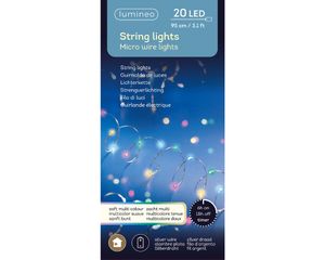 MicroLED string BO l95 cm zilver/zmlt kerst - Lumineo