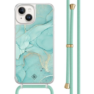 iPhone 14 hoesje met mint koord - Touch of mint