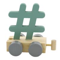 JeP kids houten treinletter # hashtag-groen