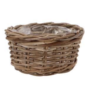 Plantenmand/aardappelmand tafelmodel - Ivy - met binnenzak - rotan - B25 x H13 cm - binnen/buiten