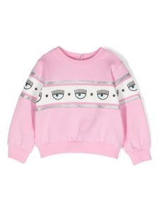 Chiara Ferragni Kids sweat à motif Eyelike - Rose