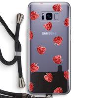 Framboosjes: Samsung Galaxy S8 Plus Transparant Hoesje met koord - thumbnail