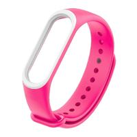 Kleurrijke siliconen polsband horlogeband voor Xiaomi mi band 3 & 4 (roze + wit)