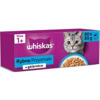 WHISKAS Visdelicatessen in gelei - natvoer voor katten - 80x85g