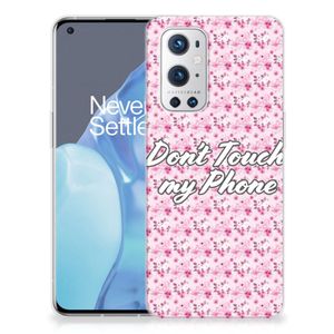 OnePlus 9 Pro Silicone-hoesje Flowers Pink DTMP