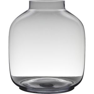 Transparante luxe grote vaas/vazen van glas 38 x 34 cm