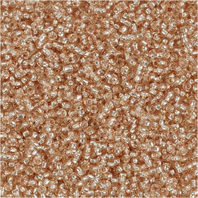 Creativ Company Rocailles, d 1,7 mm, afm 15/0, gatgrootte 0,5-0,8 mm, peach, 25 gr/ 1 doos
