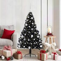 VidaXL Kunstmatig voorverlicht kerstboom met 150 led zwart 150 cm pvc