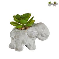 Kunstplantje in olifantje - diverse varianten - 5.5x9x7 cm - thumbnail