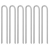 VidaXL Tentharingen 6 st u-vormig ø12 mm 41,5 cm gegalvaniseerd staal