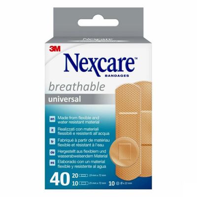 Nexcare 3m Breathable Univer. Strips 40 N0340as